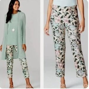 J jill Linen Floral Pants Size M